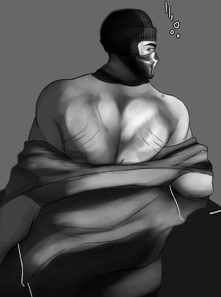 Black and White Half Body